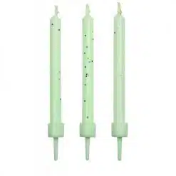 PME Candles White Glitter with Holders Pk/10