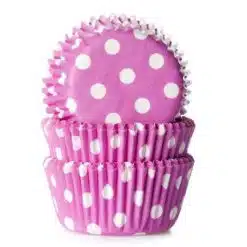 House of Marie Mini Baking cups Polkadot  Roze - pk/60