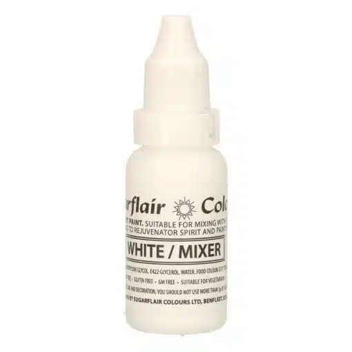 Sugarflair Edible Droplet Paint -White/Mixer- 14ml