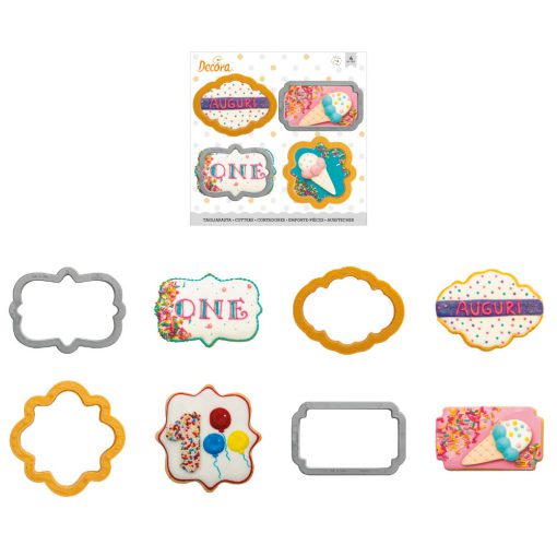 Decora Mini Frames Cookie Cutters set/4