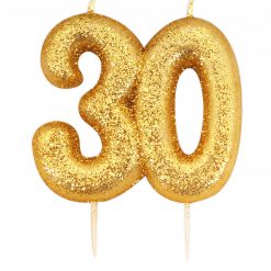 Anniversary Moulded glitter Candle 30