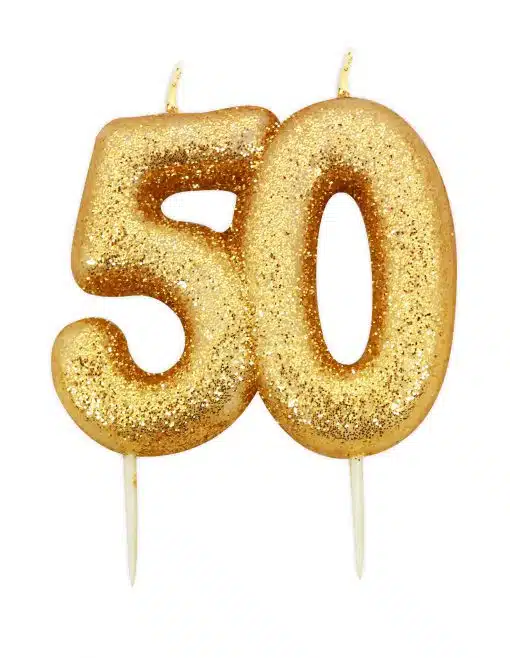 Anniversary House Moulded Candle glitter 50