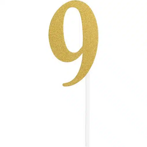 Anniversary House Glitter Taartopper Nummer 9