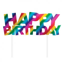 Anniversary House Happy Birthday Topper Rainbow
