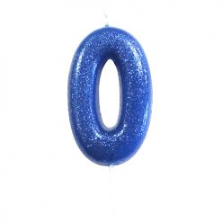 Anniversary House Glitter blue candle