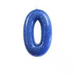 Anniversary House Glitter blue candle