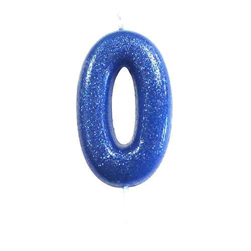 Anniversary House Glitter blue candle