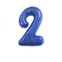 Anniversary House Glitter blue candle