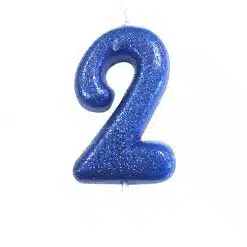 Anniversary House Glitter blue candle