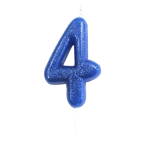 Anniversary House Glitter blue candle