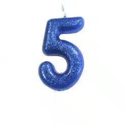 Anniversary House Glitter blue candle
