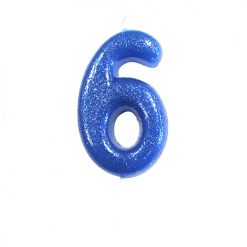 Anniversary House Glitter blue candle