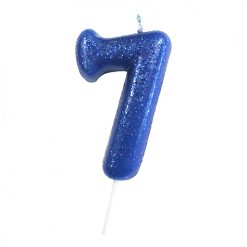 Anniversary House Glitter blue candle