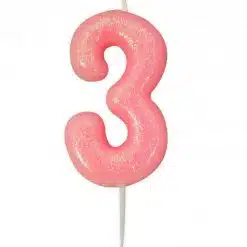 Anniversary House Pink Glitter Candle 3