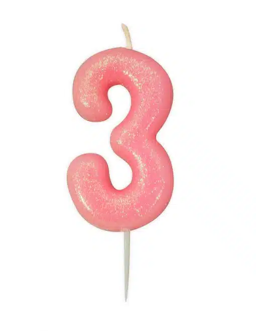 Anniversary House Pink Glitter Candle 3
