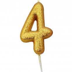 Anniversary House Glitter Candle Gold 4