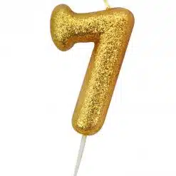 Anniversary House Glitter Candle Gold 7