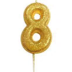 Anniversary House Glitter Candle Gold 8