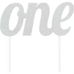 Anniversary House Glitter Cake Topper Silver ONE