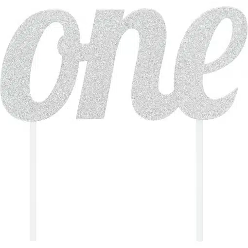 Anniversary House Glitter Cake Topper Silver ONE
