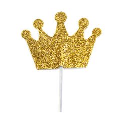 Anniversary House Goud Gliter Cupcake Toppers Crown