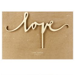 PartyDeco Cake Topper Love - hout