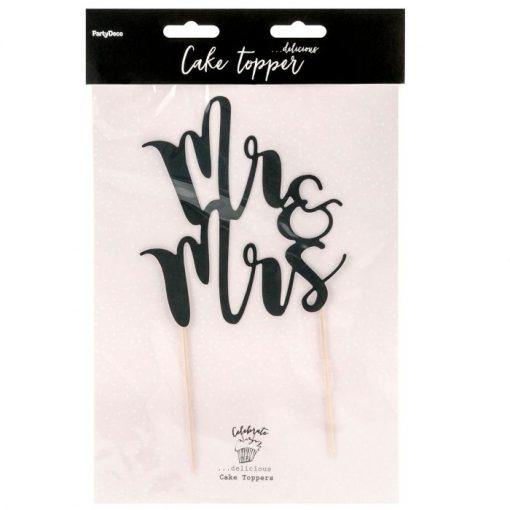 PartyDeco Mr & Mrs topper -Zwart