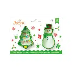 Decora Plastic Cookie Cutters Kerstboom en Sneeuwpop