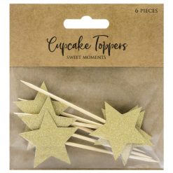 PartyDeco Cupcake Toppers Sterren Goud