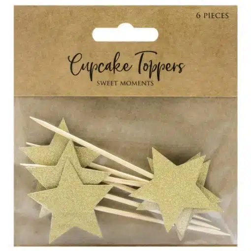 PartyDeco Cupcake Toppers Sterren Goud