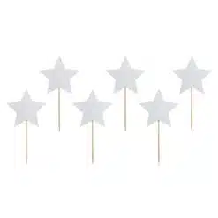 PartyDeco Cupcake Toppers Sterren Zilver