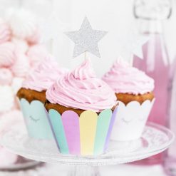 PartyDeco Cupcake Toppers Sterren Zilver