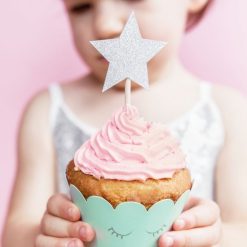 PartyDeco Cupcake Toppers Sterren Zilver