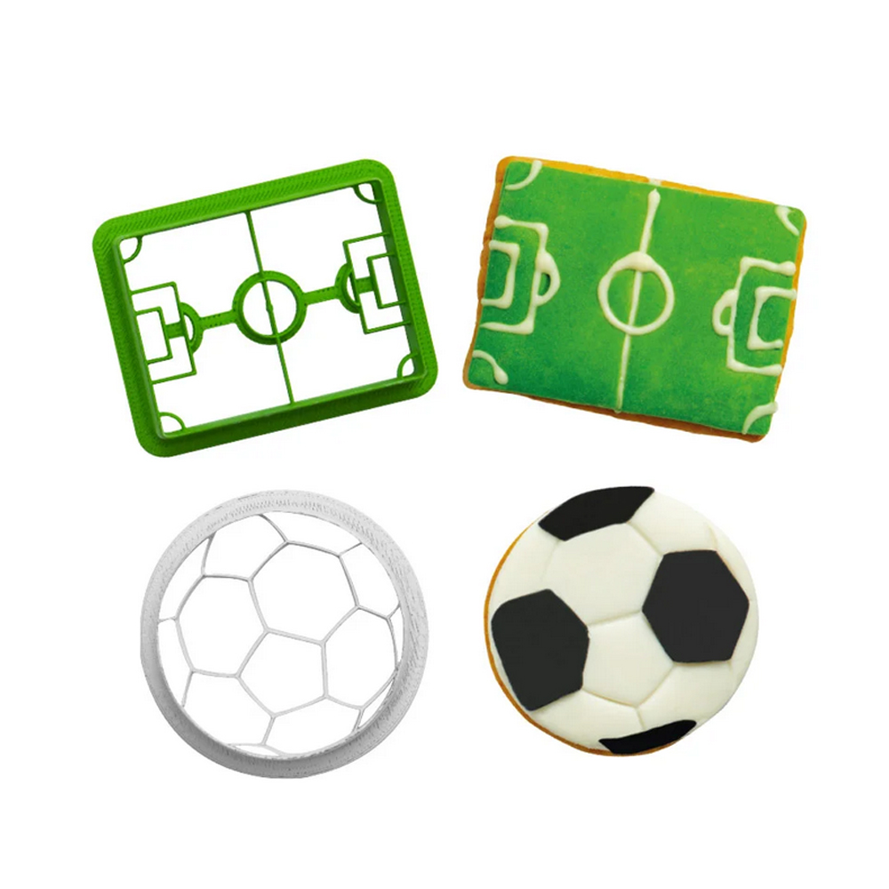 Voetbal en Voetbalveld Plastic Cookie – Happy Baking