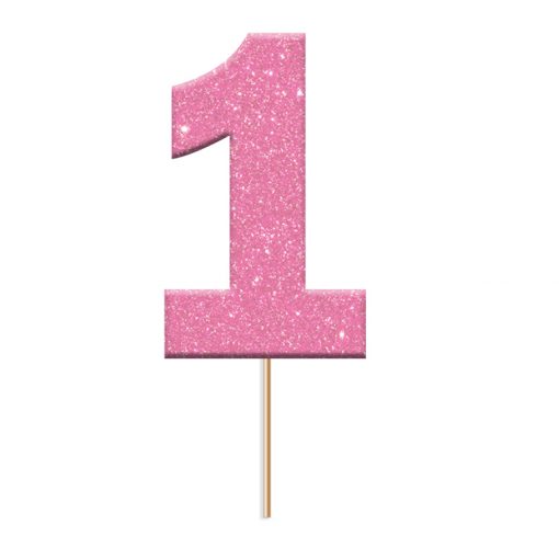 Anniversary House Cupcake Topper 1 Pink