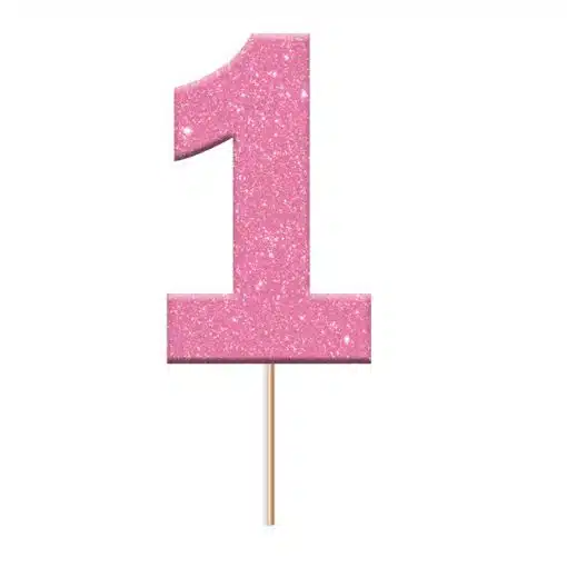 Anniversary House Cupcake Topper 1 Pink