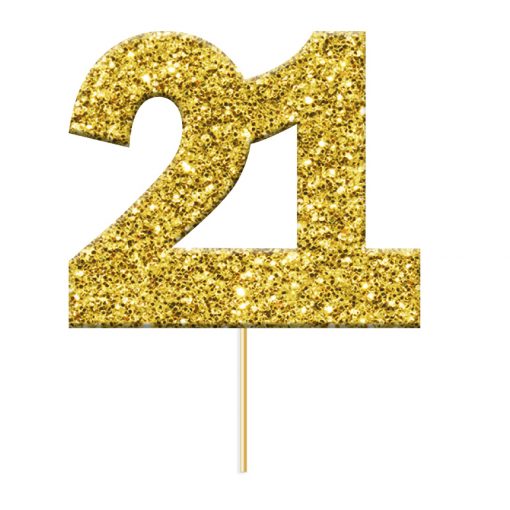 Anniversary House Cupcake Topper Goud 21