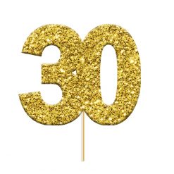 Anniversary House Cupcake Topper Goud 30