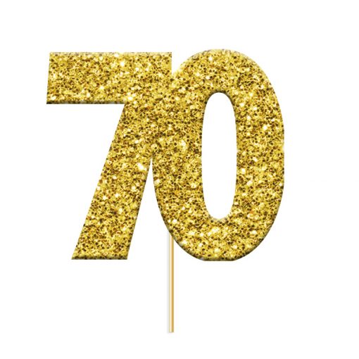 Anniversary House Cupcake Topper Goud 70