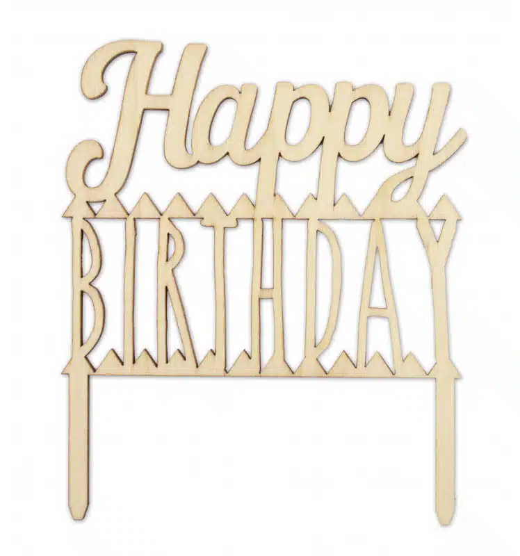 Scrapcooking Cake Topper Happy Birthday Hout