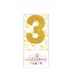 Scrapcooking Mini Kaars goud nr 3
