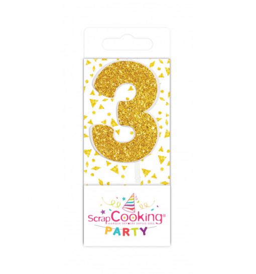 Scrapcooking Mini Kaars goud nr 3