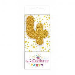 Scrapcooking Mini Kaars Goud Nummer 4