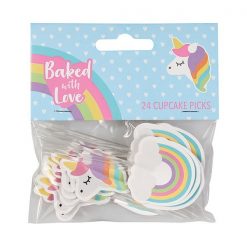 Baked With Love Unicorn & Rainbow Cupcake Prikkers
