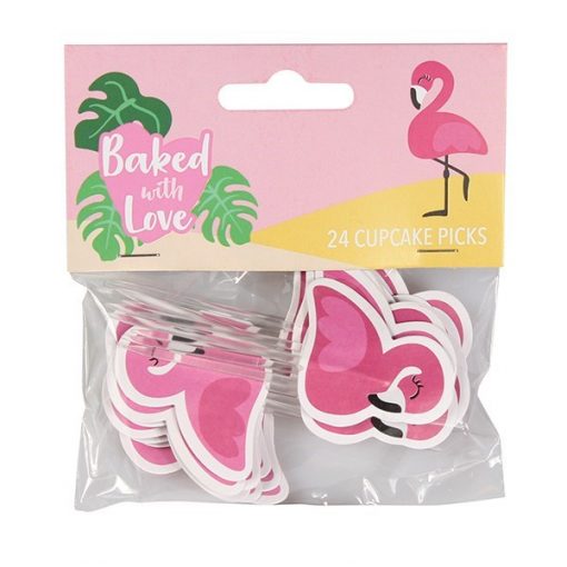 Baked With Love Flamingo Cupcake Toppers