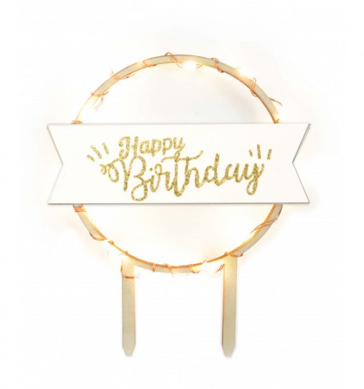 ScrapCooking Cake Topper LED Happy Birthday