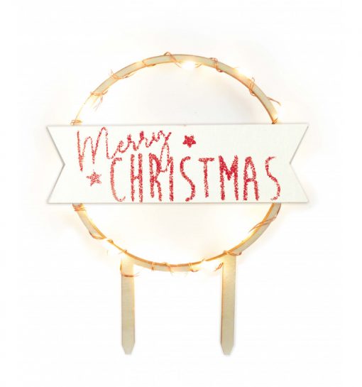 Scrapcooking Merry Christmas Cake Topper met ledverlichting