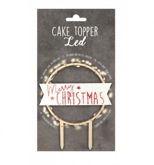 Scrapcooking Merry Christmas Cake Topper met ledverlichting
