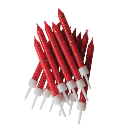 Anniversary House Glitterkaarsjes Rood
