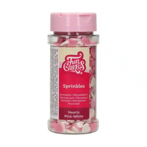 FunCakes Hartjes Roze-Wit